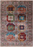Turkmen Ersari Handmade Wool Rug - 4' 0" X 5' 8" - Golden Nile