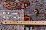 Grey Turkmen Ersari Hand Knotted Wool Runner Rug - 2' 9" X 8' 4" - Golden Nile