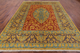 William Morris Handmade Wool Area Rug - 9' 2" X 11' 10" - Golden Nile