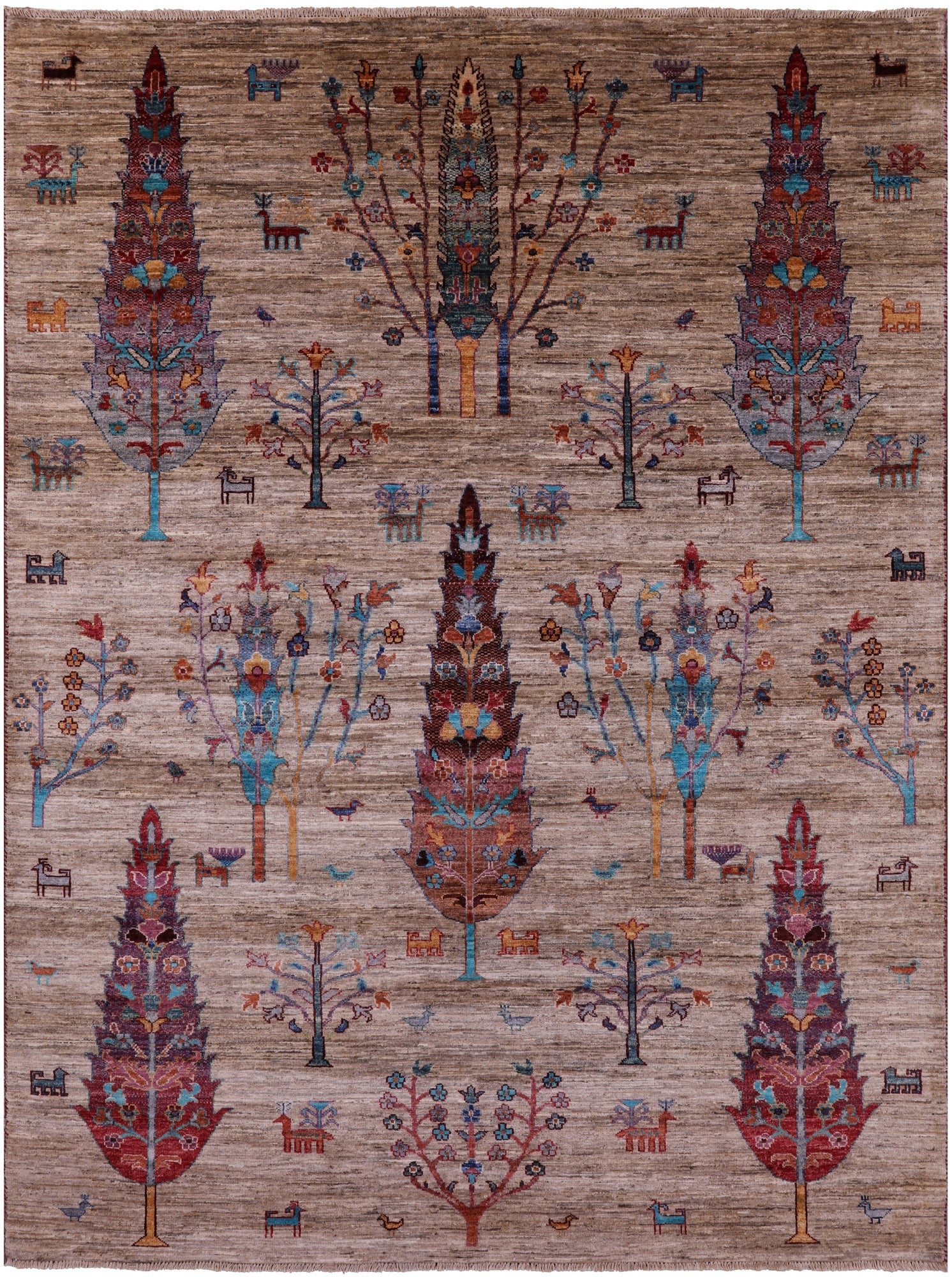 Tribal Persian Gabbeh Hand Knotted Wool Rug - 5' 9" X 7' 9" - Golden Nile