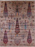 Tribal Persian Gabbeh Hand Knotted Wool Rug - 5' 9" X 7' 9" - Golden Nile