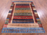 Tribal Persian Gabbeh Handmade Wool Rug - 5' 8" X 8' 2" - Golden Nile