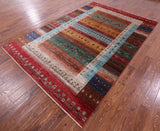 Tribal Persian Gabbeh Hand Knotted Wool Rug - 6' 9" X 10' 1" - Golden Nile