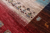 Tribal Persian Gabbeh Hand Knotted Wool Rug - 6' 9" X 10' 1" - Golden Nile