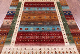 Tribal Persian Gabbeh Hand Knotted Wool Rug - 5' 0" X 7' 0" - Golden Nile