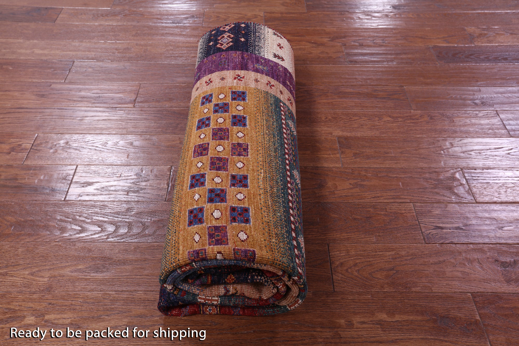 Tribal Persian Gabbeh Hand Knotted Wool Rug - 5' 10" X 8' 0" - Golden Nile
