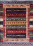 Tribal Persian Gabbeh Hand Knotted Wool Rug - 5' 10" X 8' 0" - Golden Nile