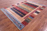 Tribal Persian Gabbeh Hand Knotted Wool Rug - 5' 10" X 8' 0" - Golden Nile