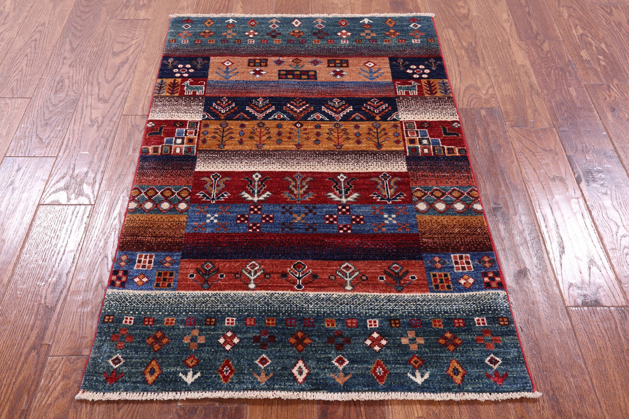 Tribal Persian Gabbeh Hand Knotted Wool Rug - 2' 8" X 4' 1" - Golden Nile