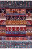 Tribal Persian Gabbeh Hand Knotted Wool Rug - 2' 8" X 4' 1" - Golden Nile