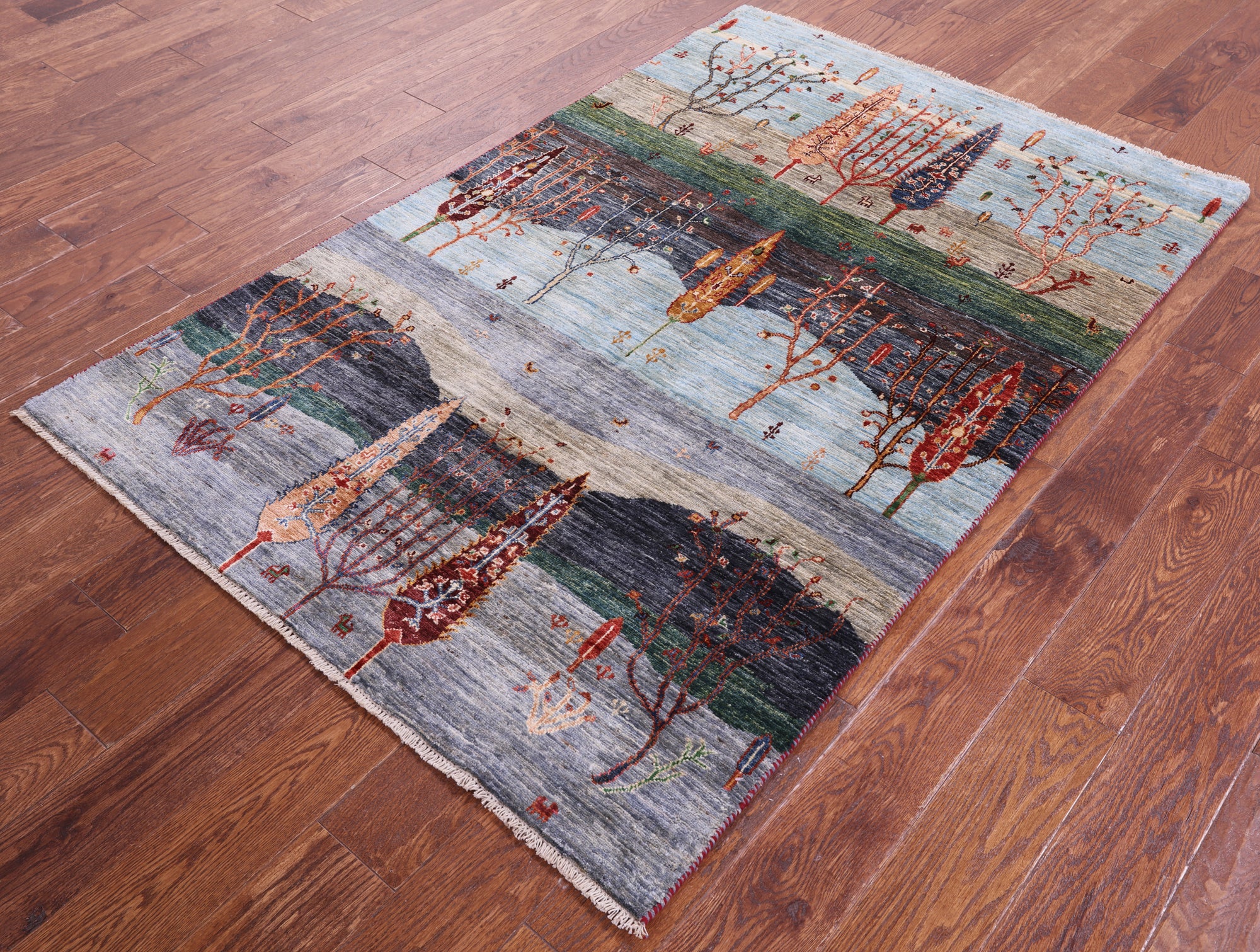 Tribal Persian Gabbeh Hand Knotted Wool Rug - 3' 10" X 6' 0" - Golden Nile