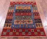 Tribal Persian Gabbeh Hand Knotted Wool Rug - 3' 4" X 5' 0" - Golden Nile