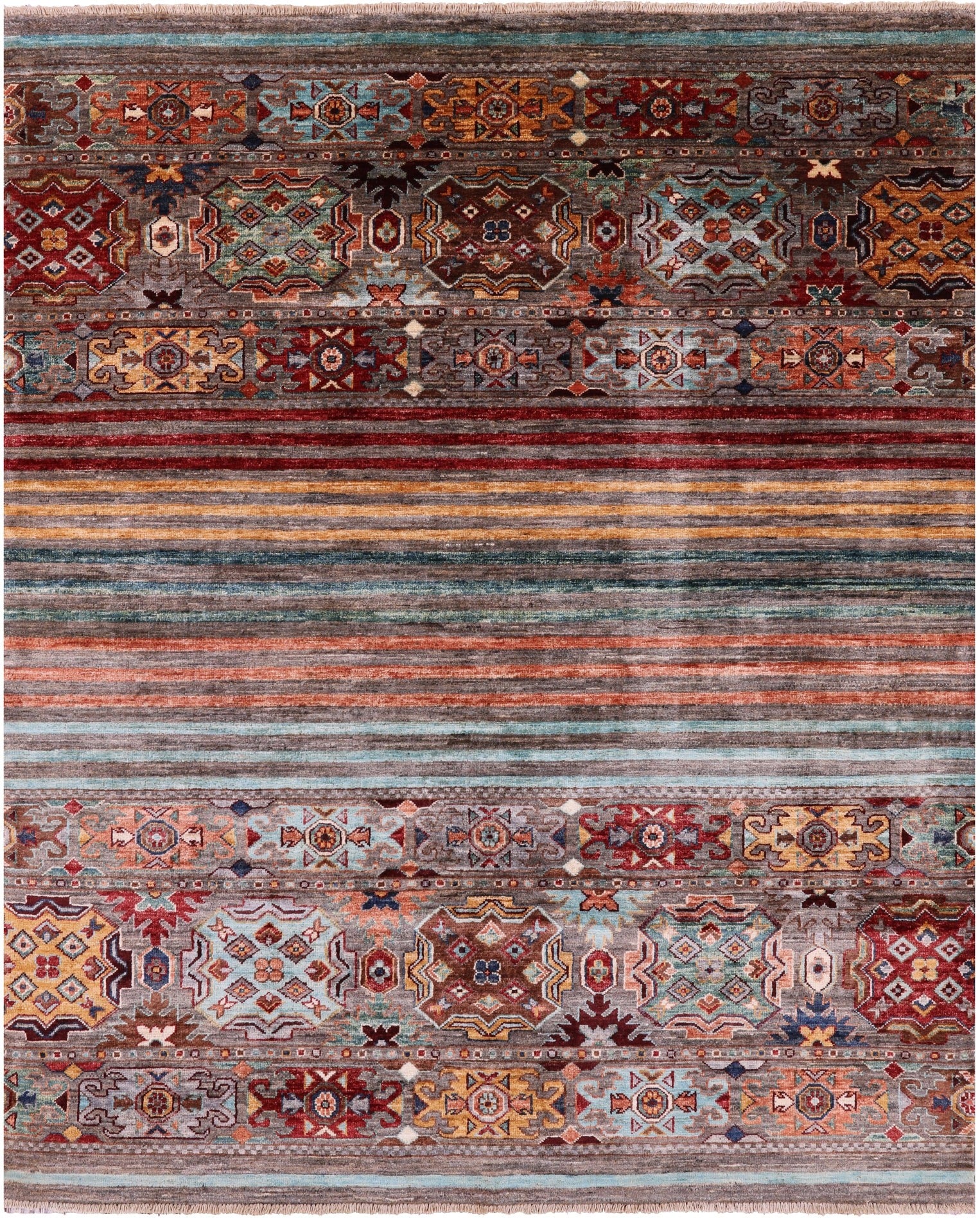 Khorjin Persian Gabbeh Handmade Wool Rug - 5' 0" X 6' 2" - Golden Nile