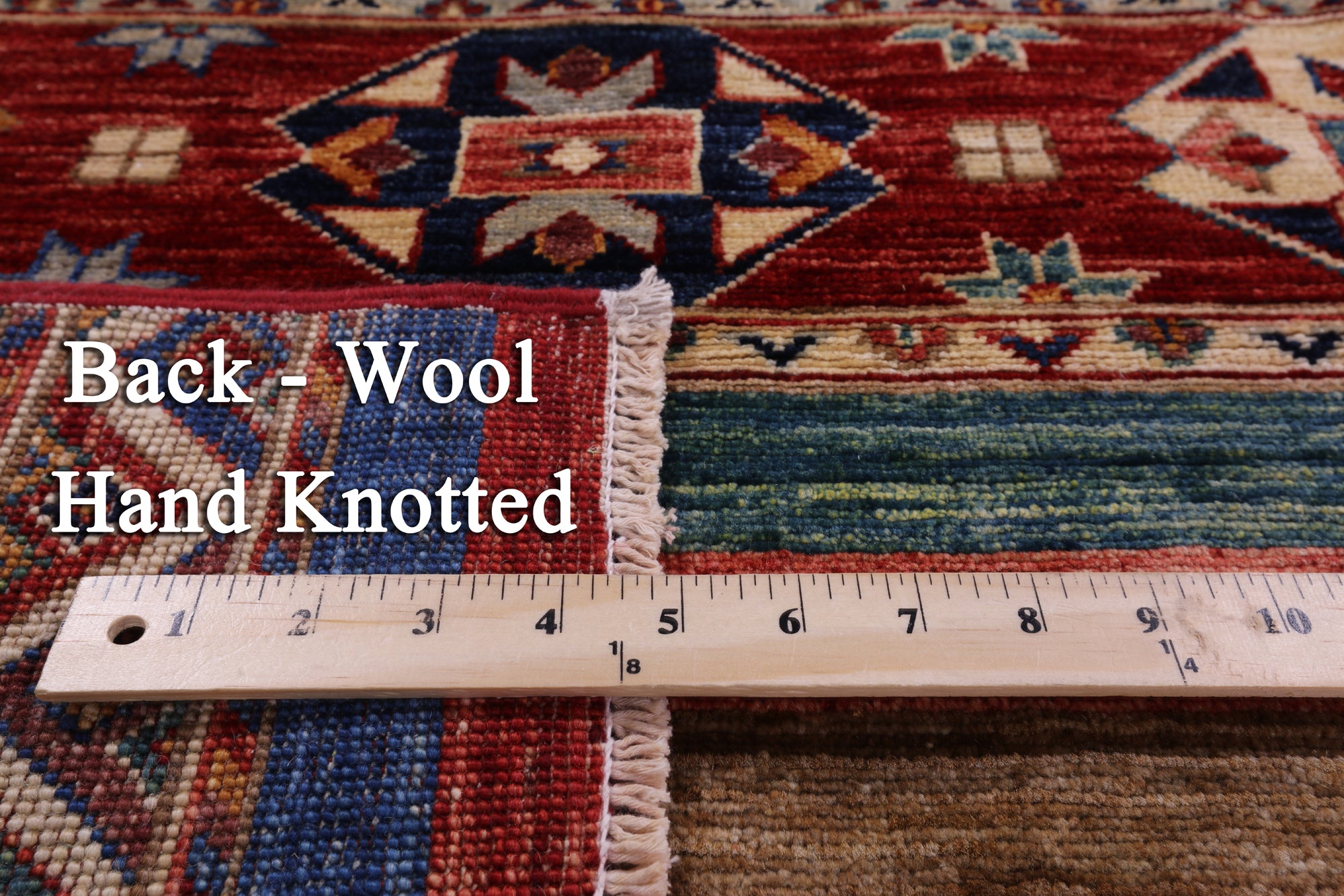 Khorjin Persian Gabbeh Hand Knotted Wool Rug - 4' 11" X 5' 6" - Golden Nile