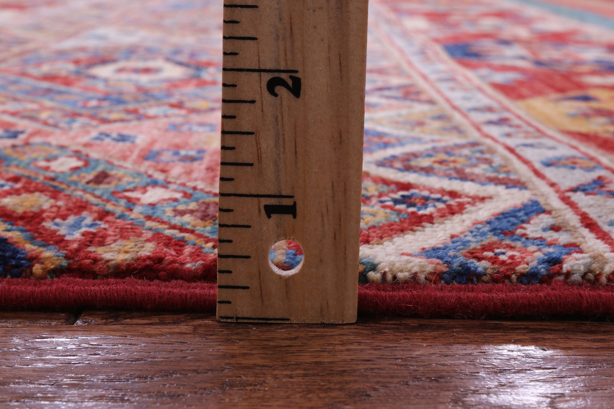 Khorjin Persian Gabbeh Hand Knotted Wool Rug - 4' 11" X 5' 6" - Golden Nile