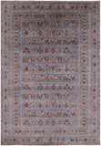 Grey Tribal Persian Gabbeh Hand Knotted Wool Rug - 6' 11" X 10' 0" - Golden Nile