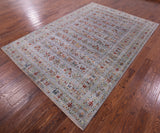 Grey Tribal Persian Gabbeh Hand Knotted Wool Rug - 6' 11" X 10' 0" - Golden Nile