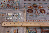 Grey Tribal Persian Gabbeh Hand Knotted Wool Rug - 6' 11" X 10' 0" - Golden Nile