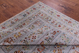 Grey Tribal Persian Gabbeh Hand Knotted Wool Rug - 6' 11" X 10' 0" - Golden Nile