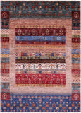 Tribal Persian Gabbeh Hand Knotted Wool Rug - 5' 0" X 6' 9" - Golden Nile
