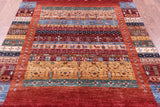Tribal Persian Gabbeh Hand Knotted Wool Rug - 5' 1" X 6' 9" - Golden Nile