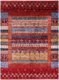 Tribal Persian Gabbeh Hand Knotted Wool Rug - 5' 1" X 6' 9" - Golden Nile