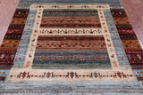 Tribal Persian Gabbeh Handmade Wool Rug - 4' 11" X 6' 4" - Golden Nile