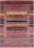 Tribal Persian Gabbeh Handmade Wool Rug - 5' 7" X 7' 10" - Golden Nile