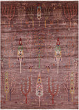 Brown Tribal Persian Gabbeh Hand Knotted Wool Rug - 5' 8" X 8' 2" - Golden Nile