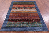 Tribal Persian Gabbeh Hand Knotted Wool Rug - 4' 9" X 6' 6" - Golden Nile