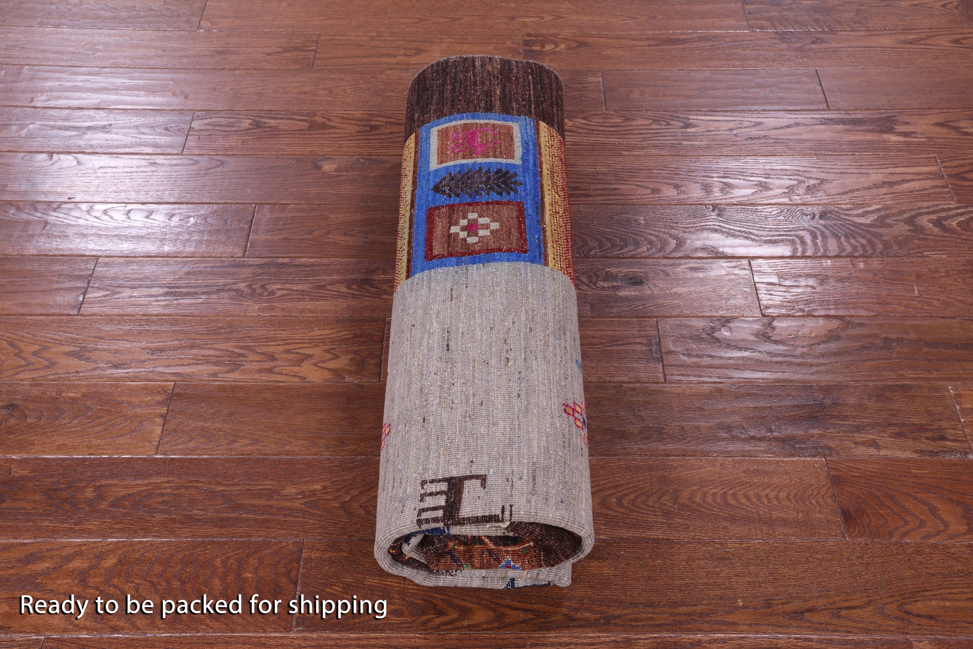 Brown Tribal Persian Gabbeh Hand Knotted Wool Rug - 5' 8" X 7' 10" - Golden Nile
