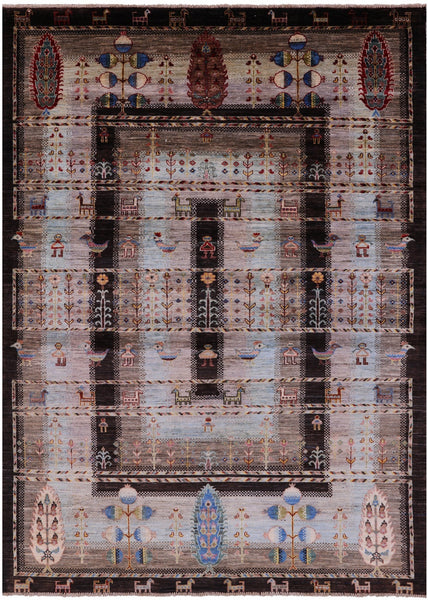 Tribal Persian Gabbeh Hand Knotted Wool Rug - 5' 9" X 8' 1" - Golden Nile