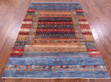 Tribal Persian Gabbeh Hand Knotted Wool Rug - 5' 9" X 7' 11" - Golden Nile