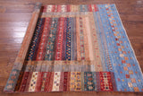 Tribal Persian Gabbeh Hand Knotted Wool Rug - 5' 9" X 7' 11" - Golden Nile