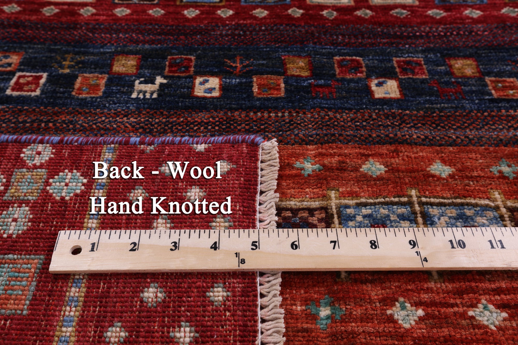 Tribal Persian Gabbeh Hand Knotted Wool Rug - 4' 2" X 6' 2" - Golden Nile