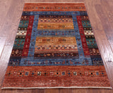 Tribal Persian Gabbeh Hand Knotted Wool Rug - 3' 4" X 5' 0" - Golden Nile