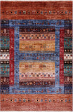 Tribal Persian Gabbeh Hand Knotted Wool Rug - 3' 4" X 5' 0" - Golden Nile