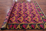 Pink William Morris Hand Knotted Wool Area Rug - 8' 1" X 10' 1" - Golden Nile