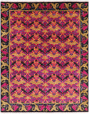 Pink William Morris Hand Knotted Wool Area Rug - 8' 1" X 10' 1" - Golden Nile