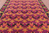 Pink William Morris Hand Knotted Wool Area Rug - 8' 1" X 10' 1" - Golden Nile