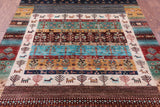 Persian Gabbeh Tribal Hand Knotted Wool Rug - 5' 2" X 6' 10" - Golden Nile