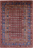 Antiqued Pazyryk Historical Design Hand Knotted Wool Rug - 5' 8" X 8' 1" - Golden Nile