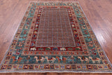 Antiqued Pazyryk Historical Design Hand Knotted Wool Rug - 5' 8" X 7' 10" - Golden Nile