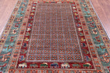 Antiqued Pazyryk Historical Design Hand Knotted Wool Rug - 5' 8" X 7' 10" - Golden Nile