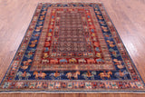 Antiqued Pazyryk Historical Design Hand Knotted Wool Rug - 5' 9" X 8' 1" - Golden Nile