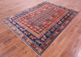 Antiqued Pazyryk Historical Design Hand Knotted Wool Rug - 5' 9" X 8' 1" - Golden Nile