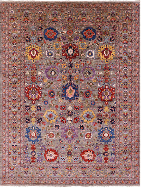 Persian Fine Serapi Hand Knotted Wool Rug - 8' 10" X 11' 9" - Golden Nile