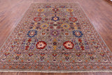 Persian Fine Serapi Hand Knotted Wool Rug - 8' 10" X 11' 9" - Golden Nile