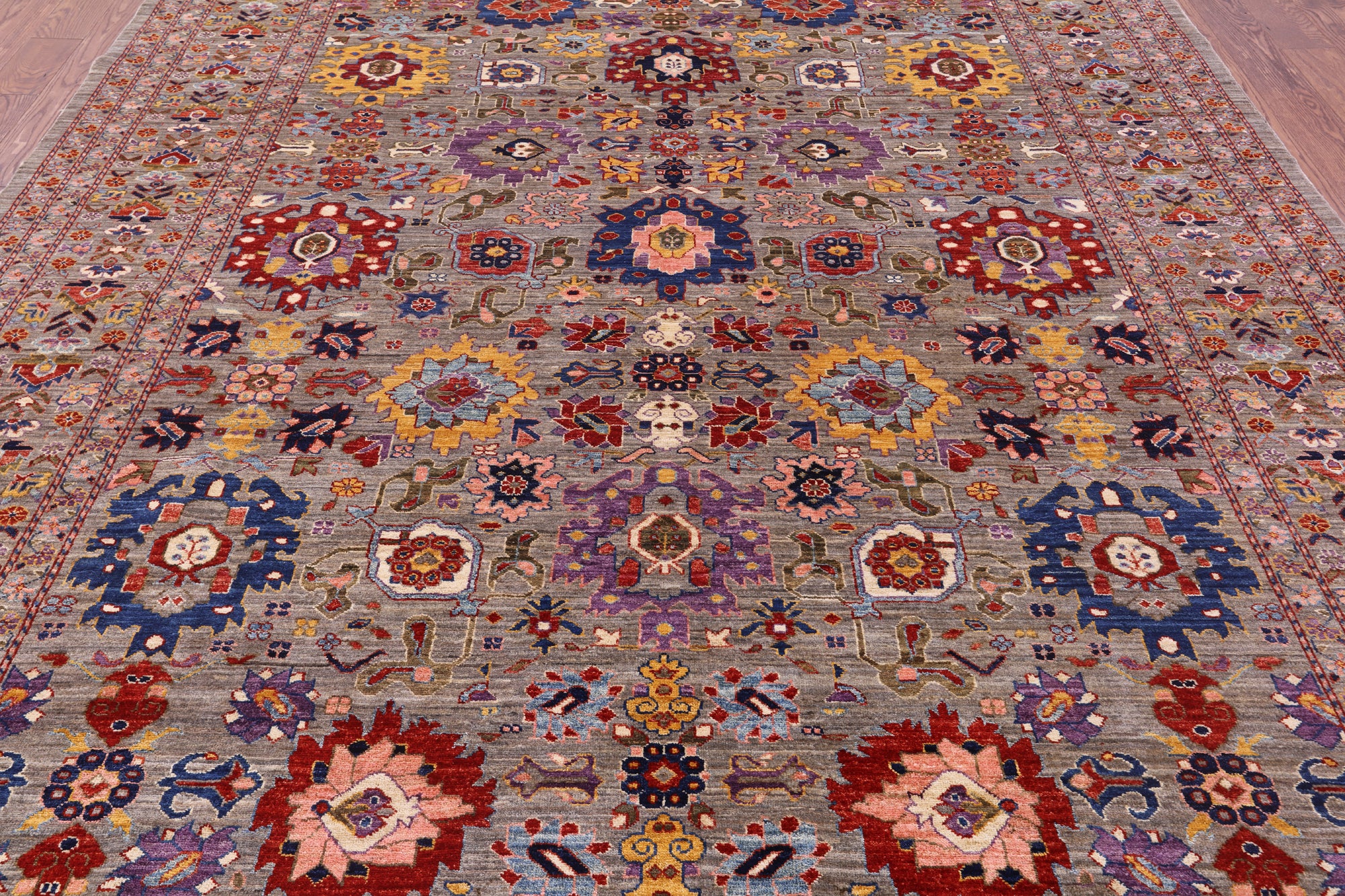 Persian Fine Serapi Hand Knotted Wool Rug - 8' 10" X 11' 9" - Golden Nile