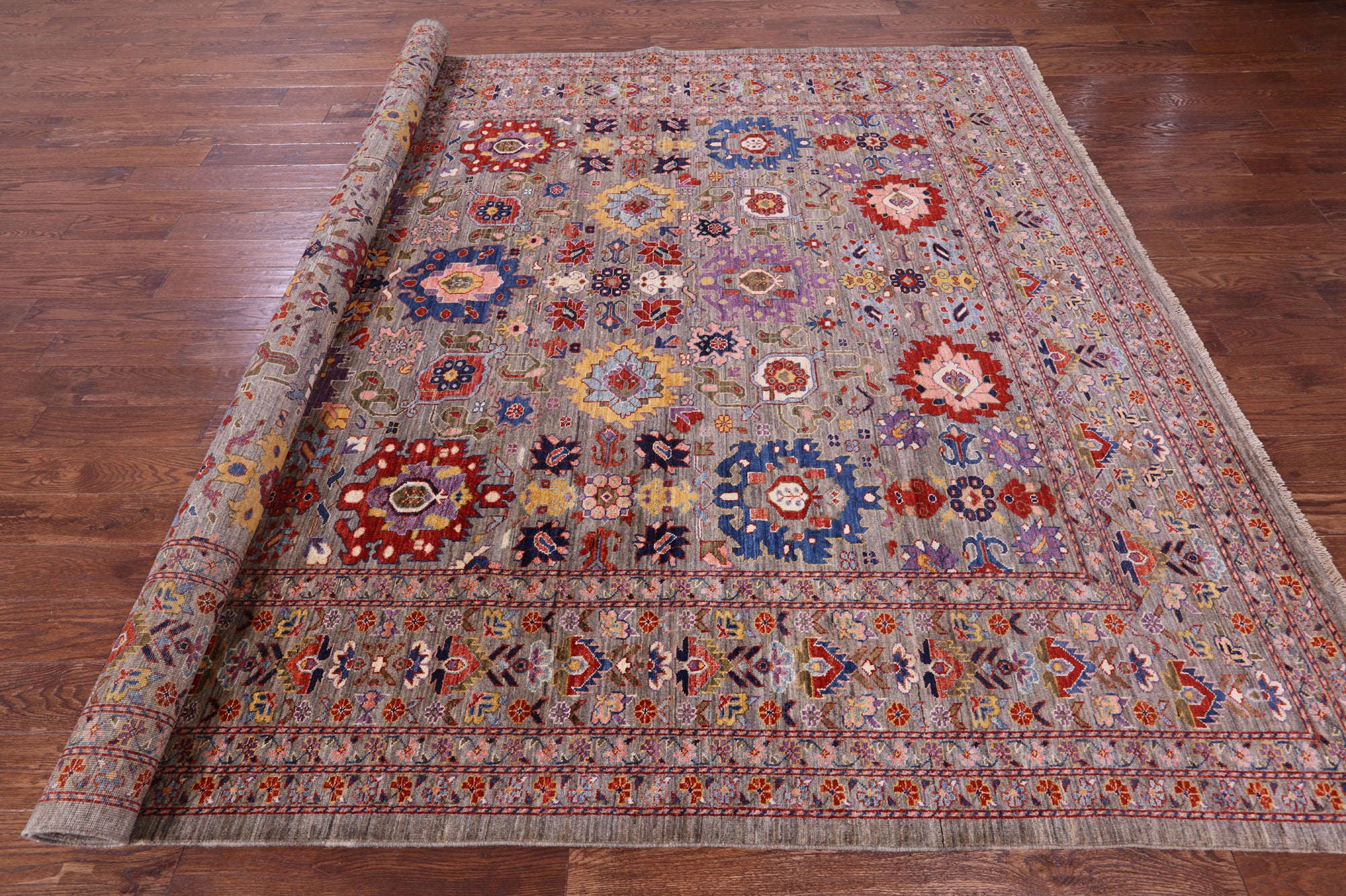 Persian Fine Serapi Hand Knotted Wool Rug - 8' 10" X 11' 9" - Golden Nile